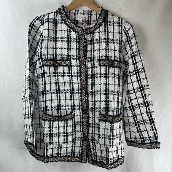 Tweed Plaid Suit Set jacket with shorts - Picture 13 of 16